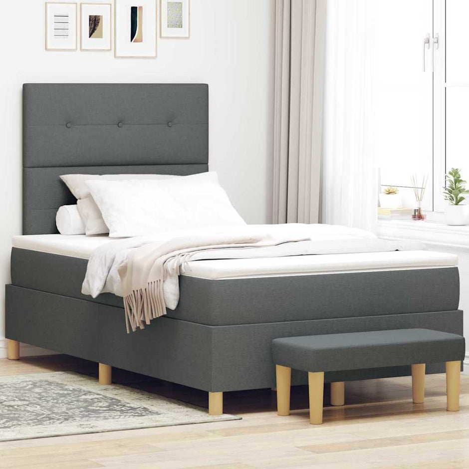 Boxspring Bed Met Hoofdeinde 190 X 140 Cm Stof