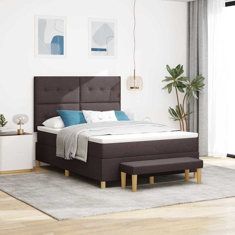 Boxspring Bed Met Hoofdeinde 190 X 140 Cm Stof