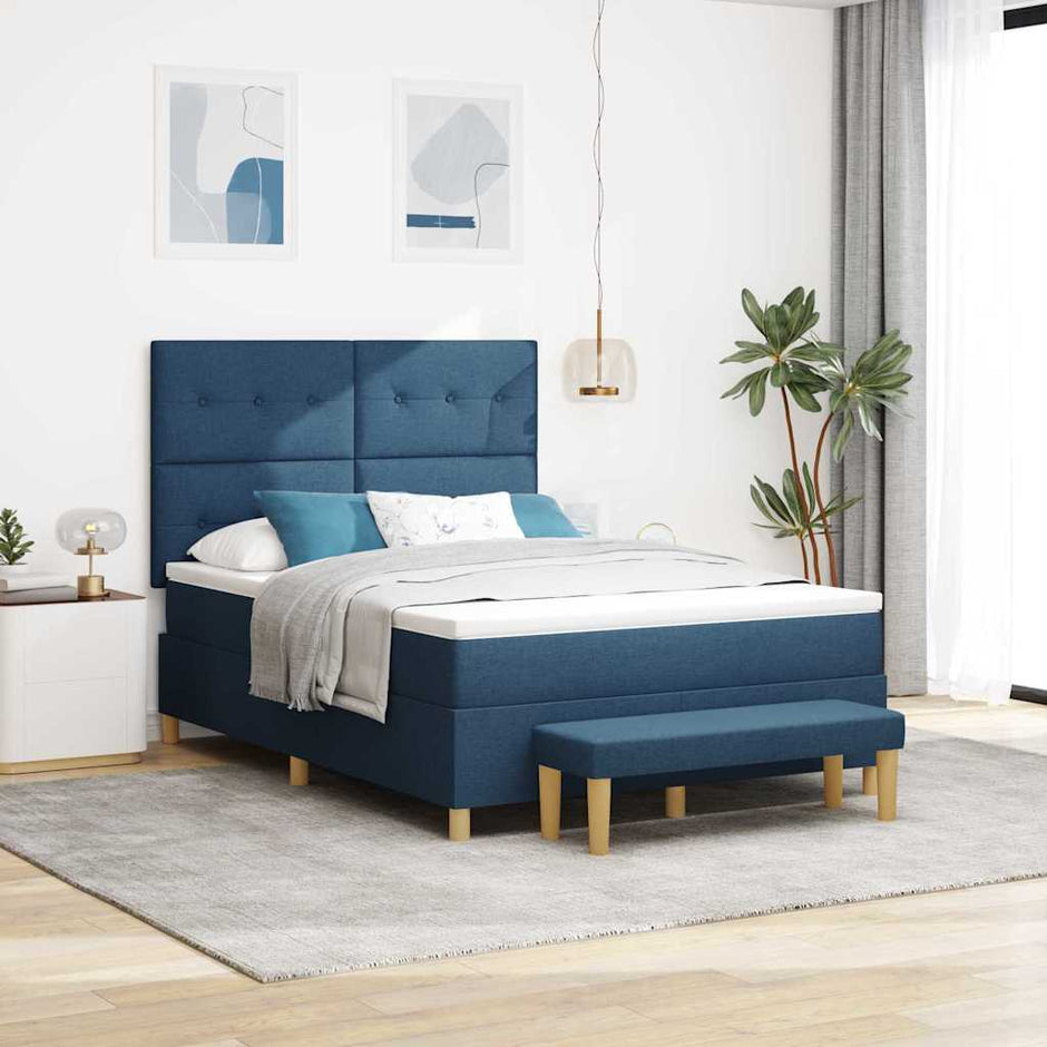 Boxspring Bed Met Hoofdeinde 190 X 140 Cm Stof