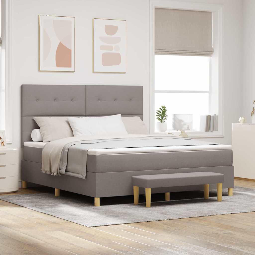 Boxspring Bed Met Hoofdeinde 190 X 140 Cm Stof