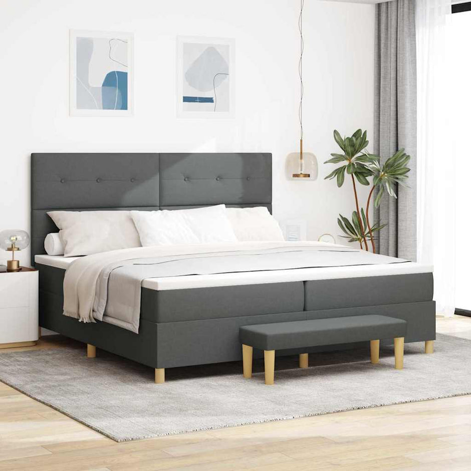 Boxspring Bed Met Hoofdeinde 190 X 140 Cm Stof