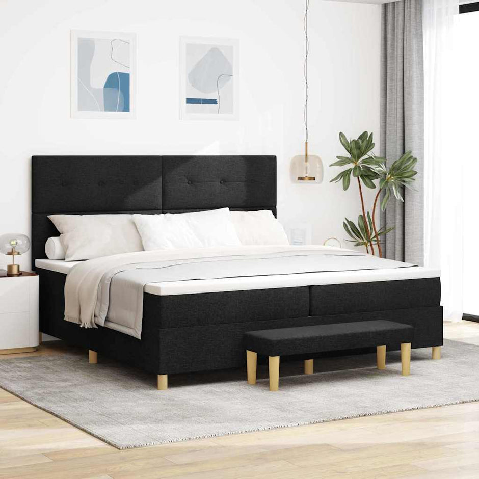 Boxspring Bed Met Hoofdeinde 190 X 140 Cm Stof