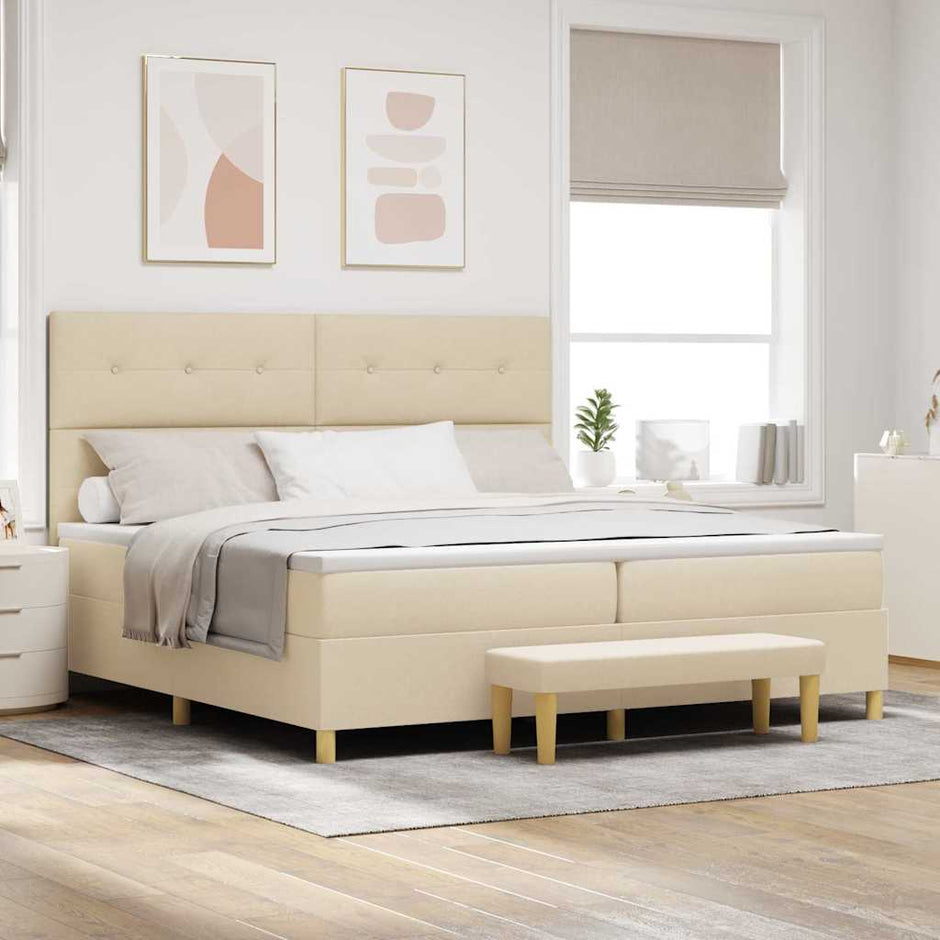 Boxspring Bed Met Hoofdeinde 190 X 140 Cm Stof