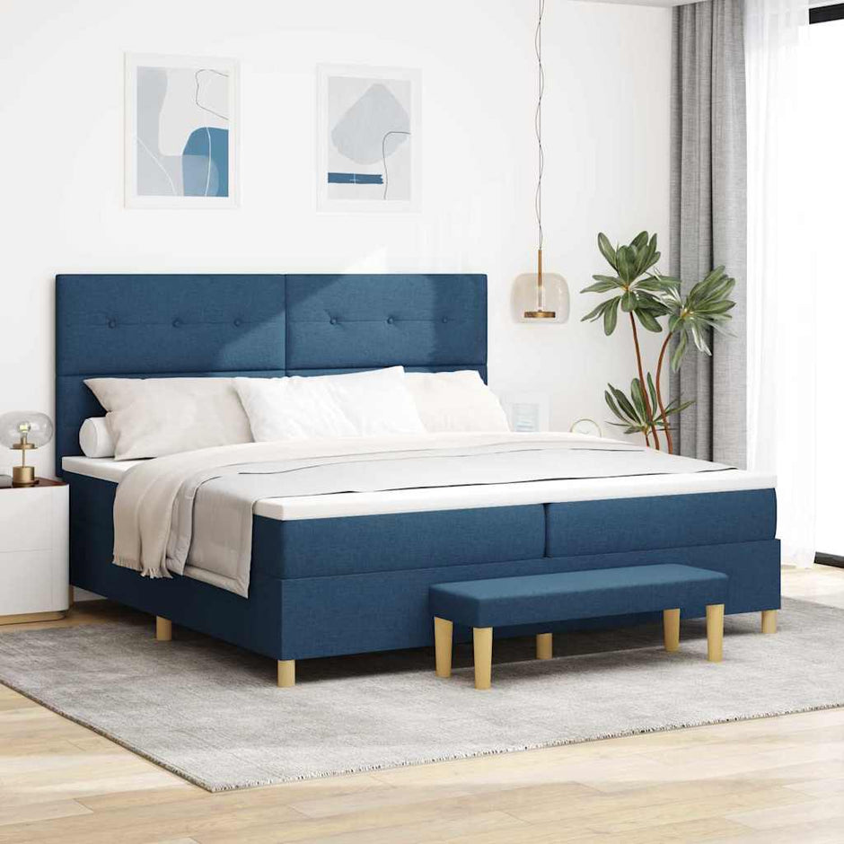 Boxspring Bed Met Hoofdeinde 190 X 140 Cm Stof