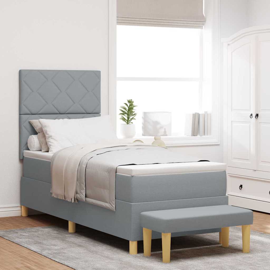 Boxspring Bed Met Hoofdeinde 190 X 140 Cm Stof