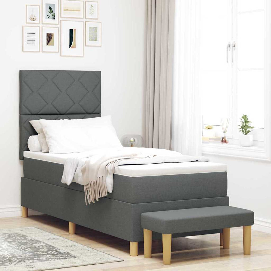 Boxspring Bed Met Hoofdeinde 190 X 140 Cm Stof