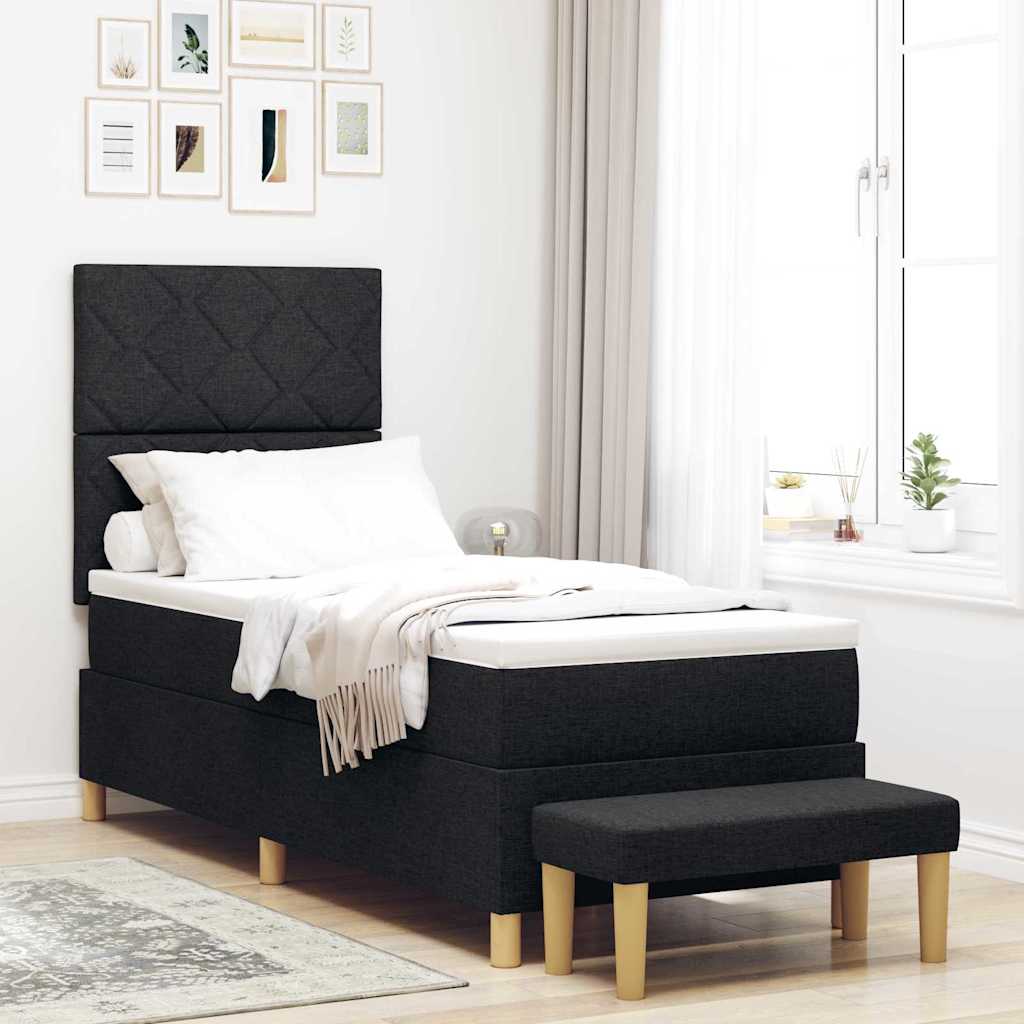 Boxspring Bed Met Hoofdeinde 190 X 140 Cm Stof