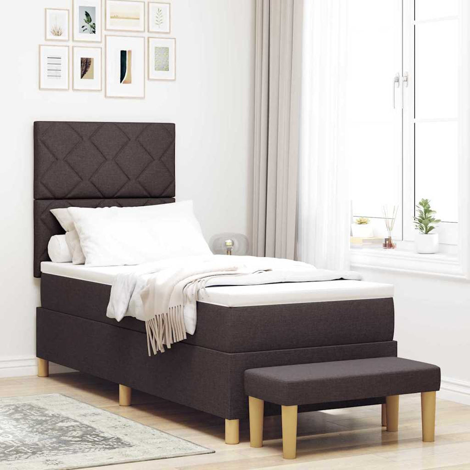 Boxspring Bed Met Hoofdeinde 190 X 140 Cm Stof