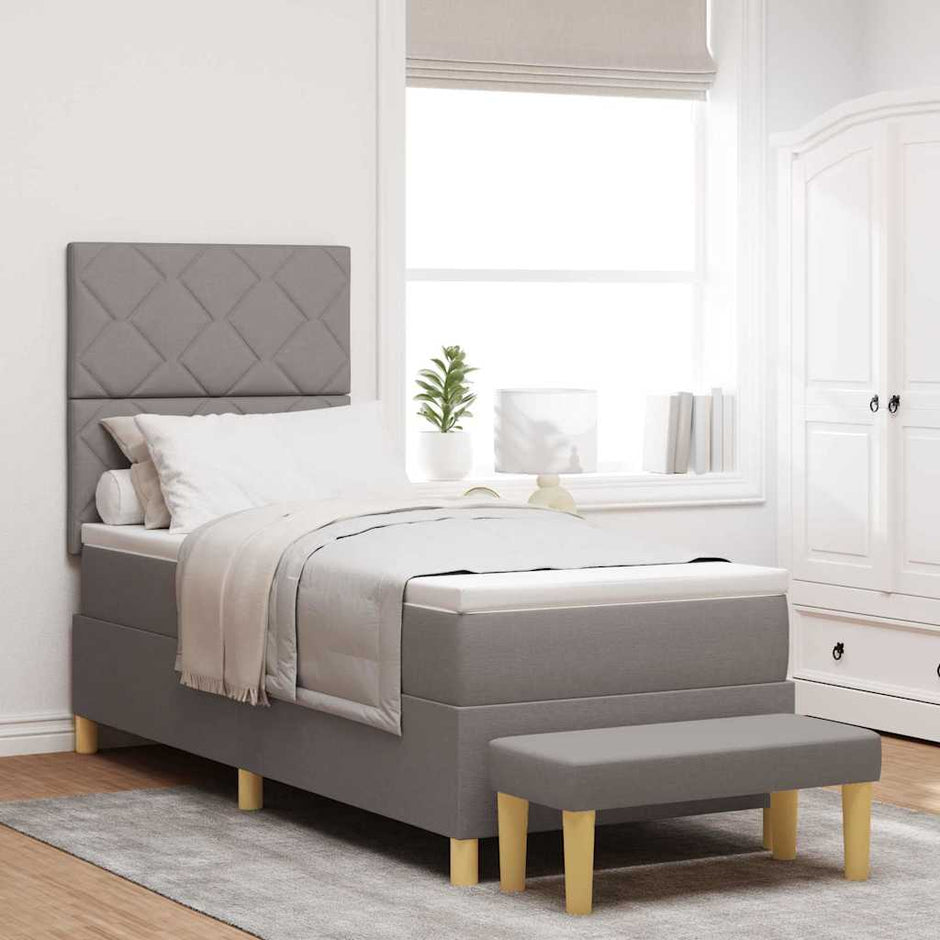 Boxspring Bed Met Hoofdeinde 190 X 140 Cm Stof
