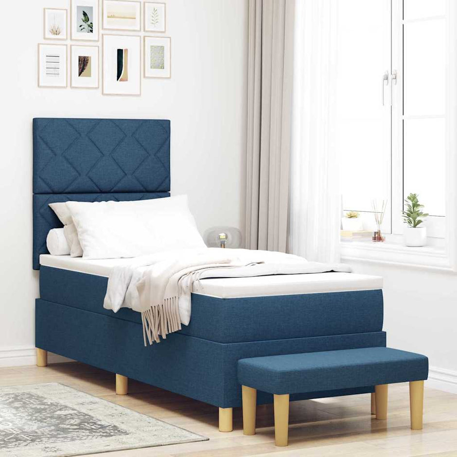Boxspring Bed Met Hoofdeinde 190 X 140 Cm Stof
