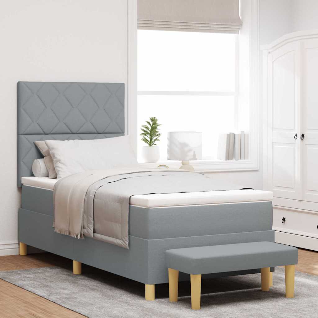 Boxspring Bed Met Hoofdeinde 190 X 140 Cm Stof