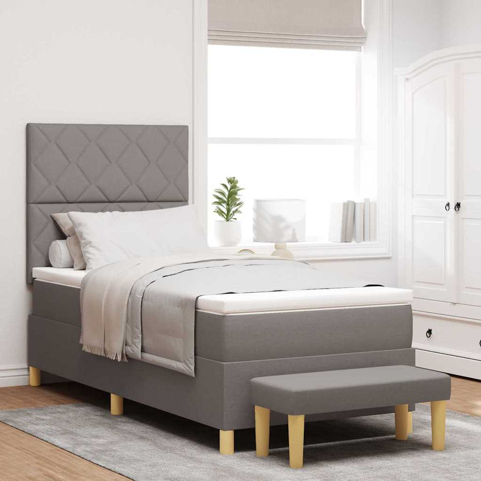 Boxspring Bed Met Hoofdeinde 190 X 140 Cm Stof