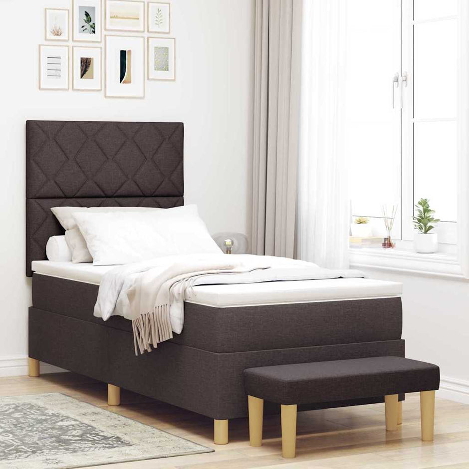Boxspring Bed Met Hoofdeinde 190 X 140 Cm Stof