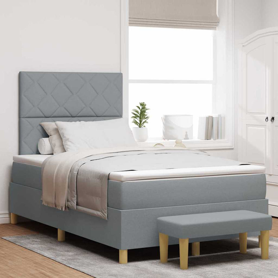 Boxspring Bed Met Hoofdeinde 190 X 140 Cm Stof