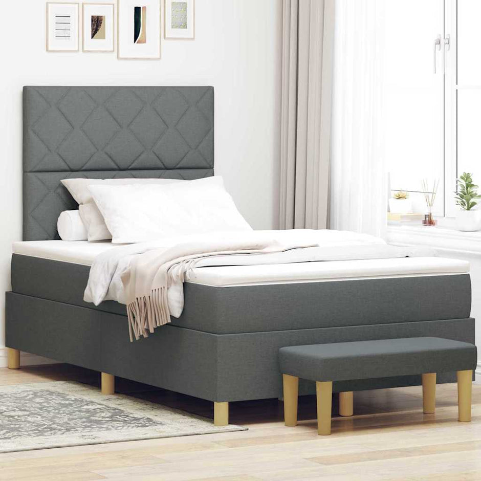 Boxspring Bed Met Hoofdeinde 190 X 140 Cm Stof