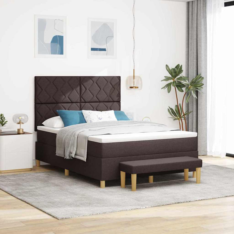 Boxspring Bed Met Hoofdeinde 190 X 140 Cm Stof