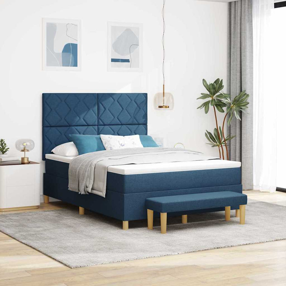 Boxspring Bed Met Hoofdeinde 190 X 140 Cm Stof