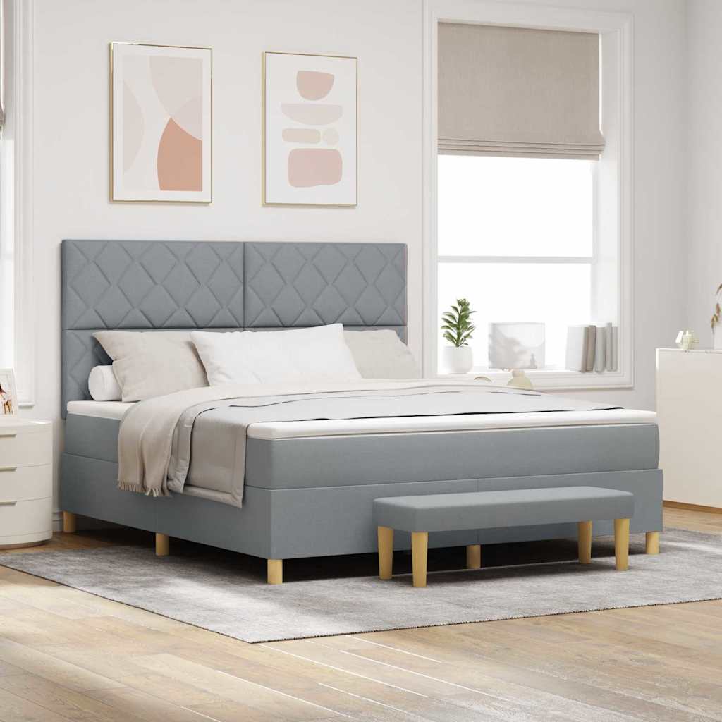 Boxspring Bed Met Hoofdeinde 190 X 140 Cm Stof