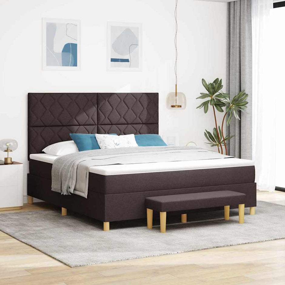 Boxspring Bed Met Hoofdeinde 190 X 140 Cm Stof