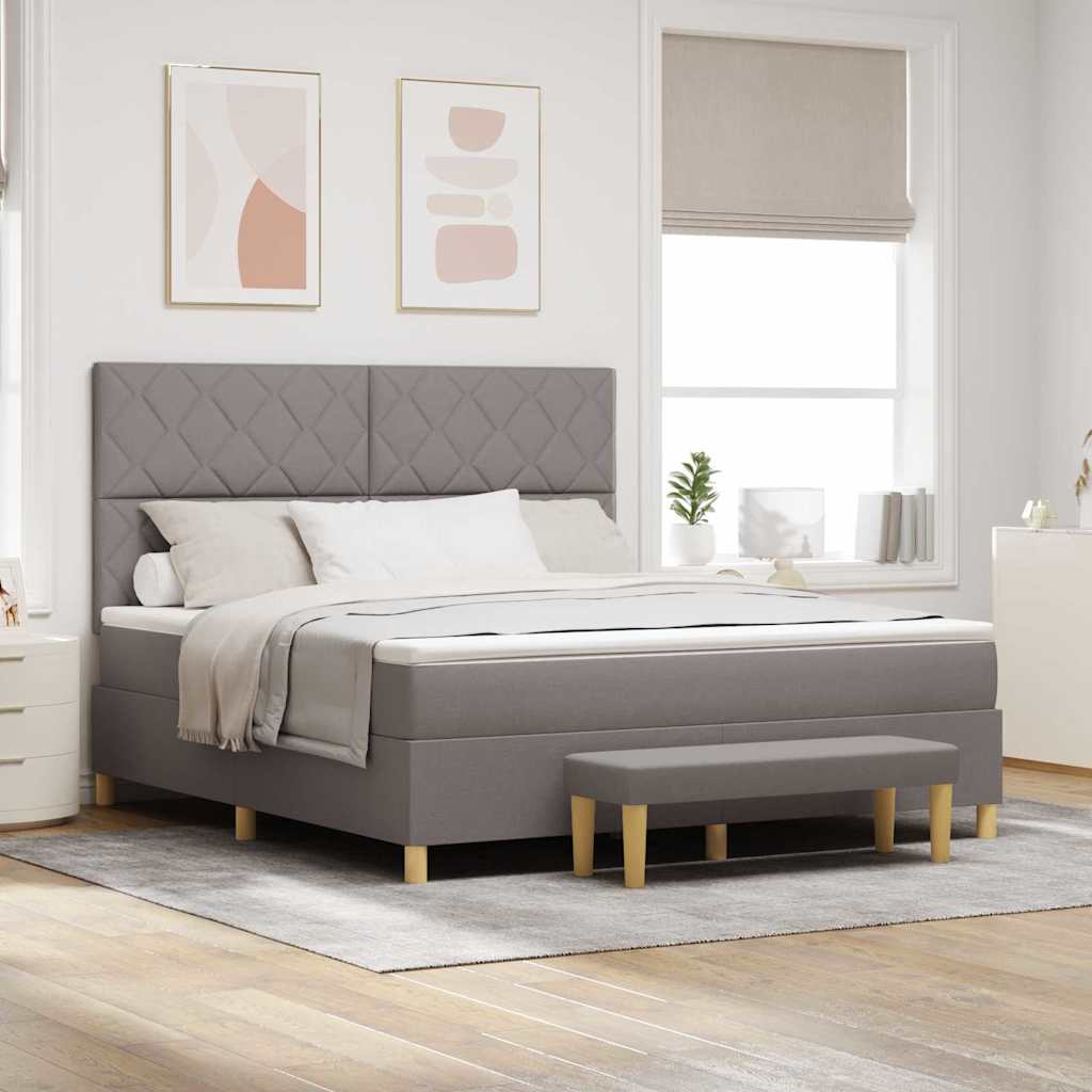Boxspring Bed Met Hoofdeinde 190 X 140 Cm Stof