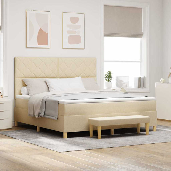 Boxspring Bed Met Hoofdeinde 190 X 140 Cm Stof