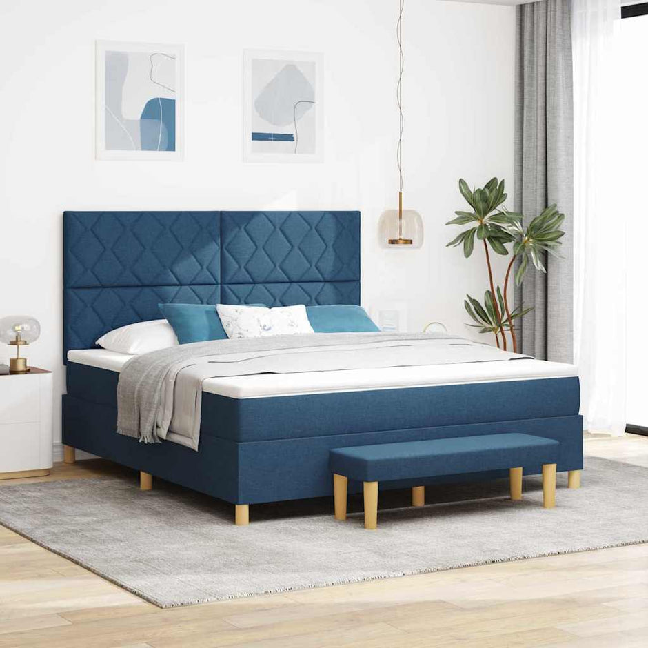 Boxspring Bed Met Hoofdeinde 190 X 140 Cm Stof