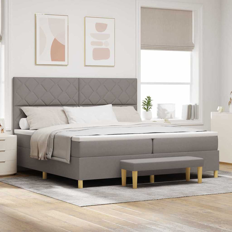 Boxspring Bed Met Hoofdeinde 190 X 140 Cm Stof