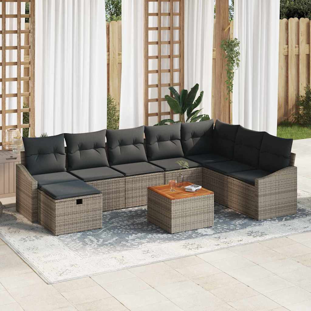 Tuinbank Set 9 St Poly Rattan