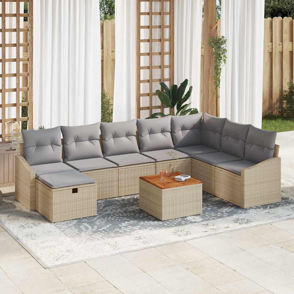 Tuinbank Set 9 St Poly Rattan