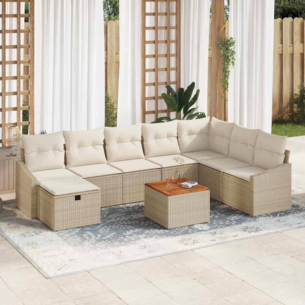 Tuinbank Set 9 St Poly Rattan