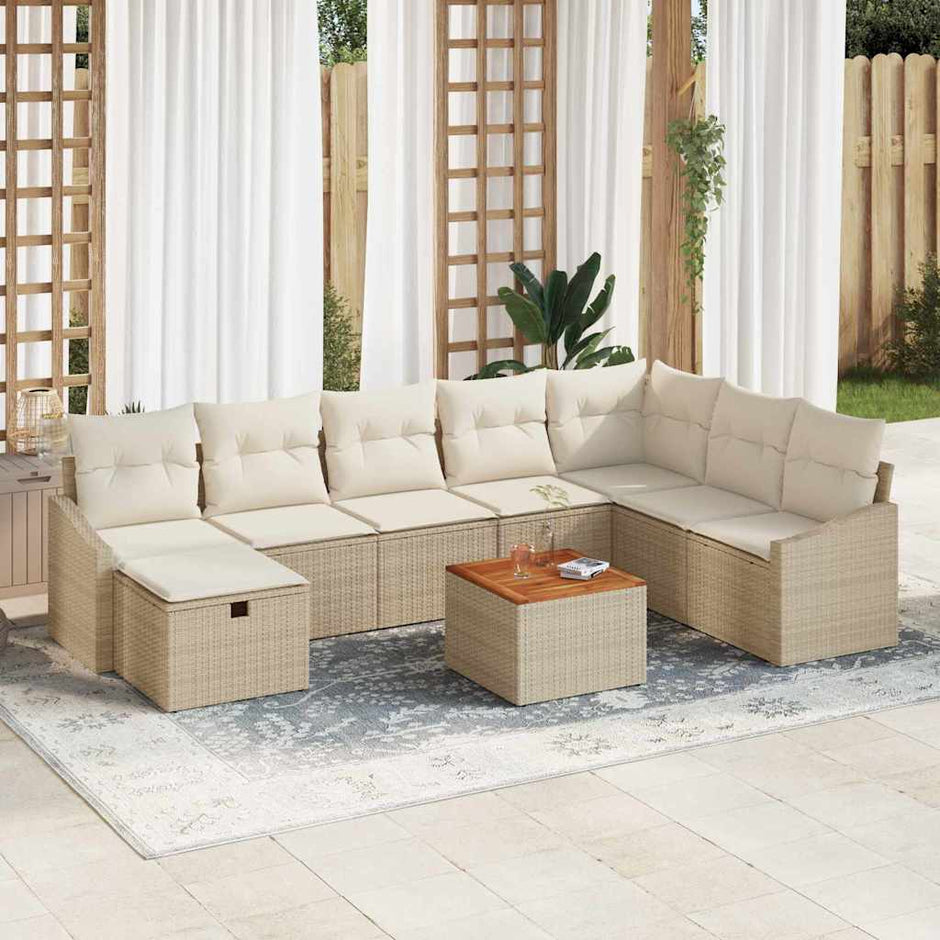 Tuinbank Set 9 St Poly Rattan