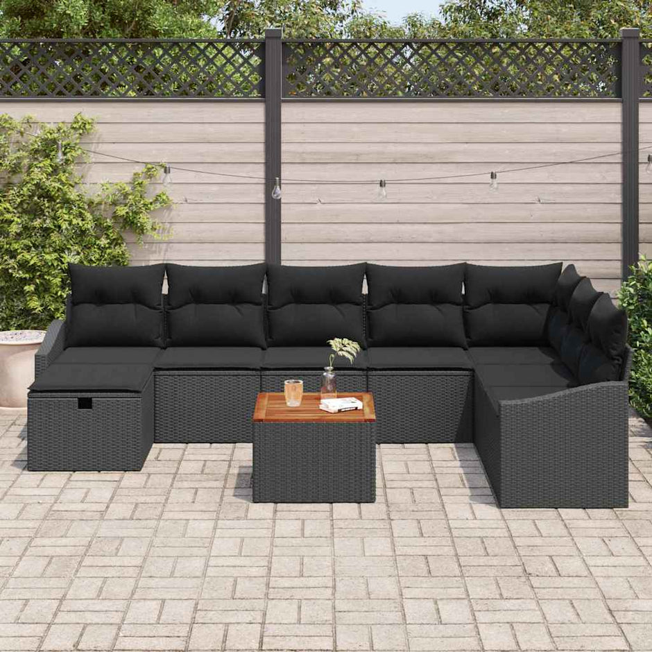 Tuinbank Set 9 St Poly Rattan