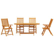 Tuin Eettafel Set 5 St Bruin Massief Acacia Hout