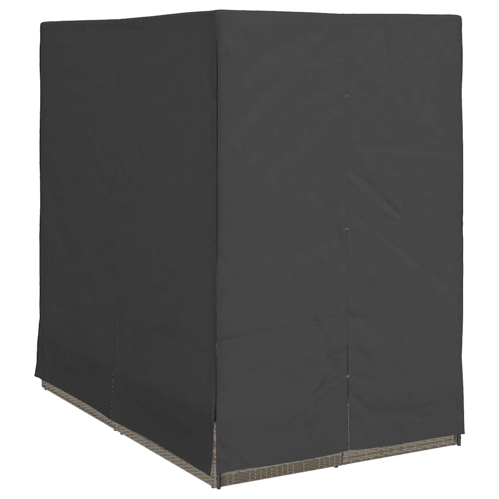 Dubbele Ligstoel Grijs Poly Rattan