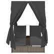 Dubbele Ligstoel Grijs Poly Rattan