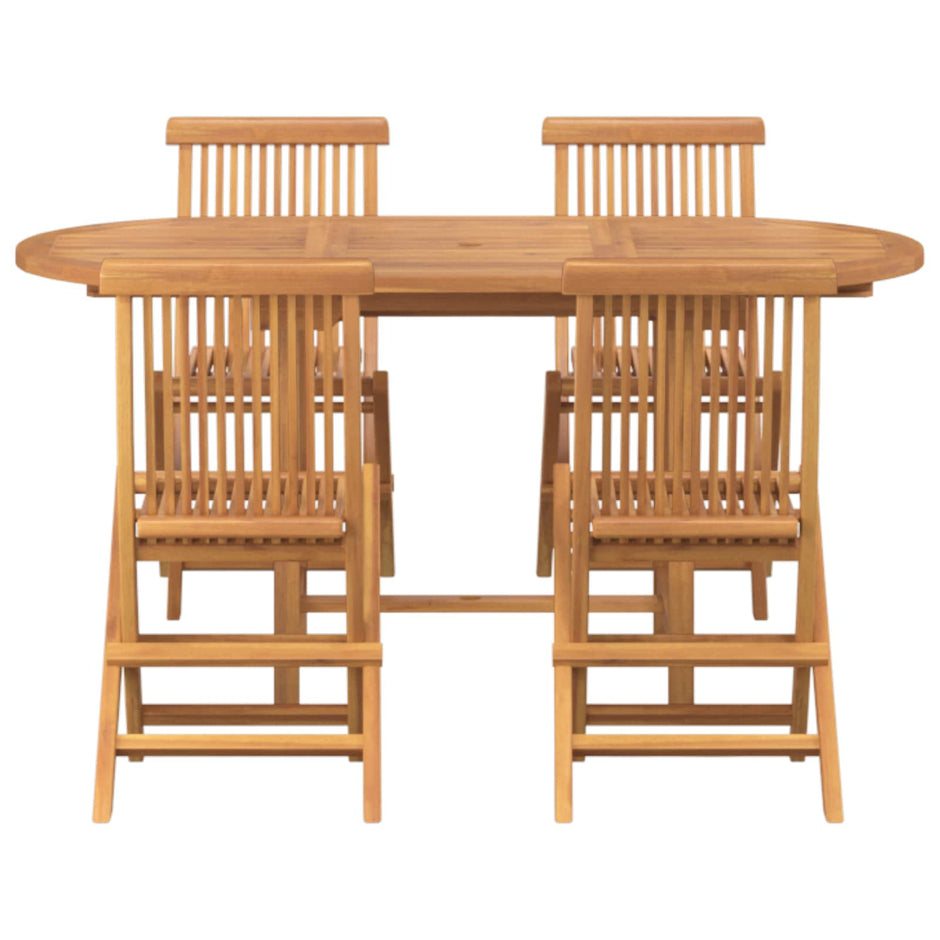 Tuin Eettafel Set 5 St Bruin Massief Teakhout