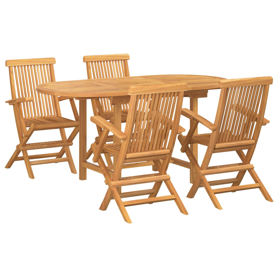 Tuin Eettafel Set 5 St Bruin Massief Teakhout
