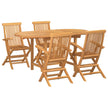 Tuin Eettafel Set 5 St Bruin Massief Teakhout