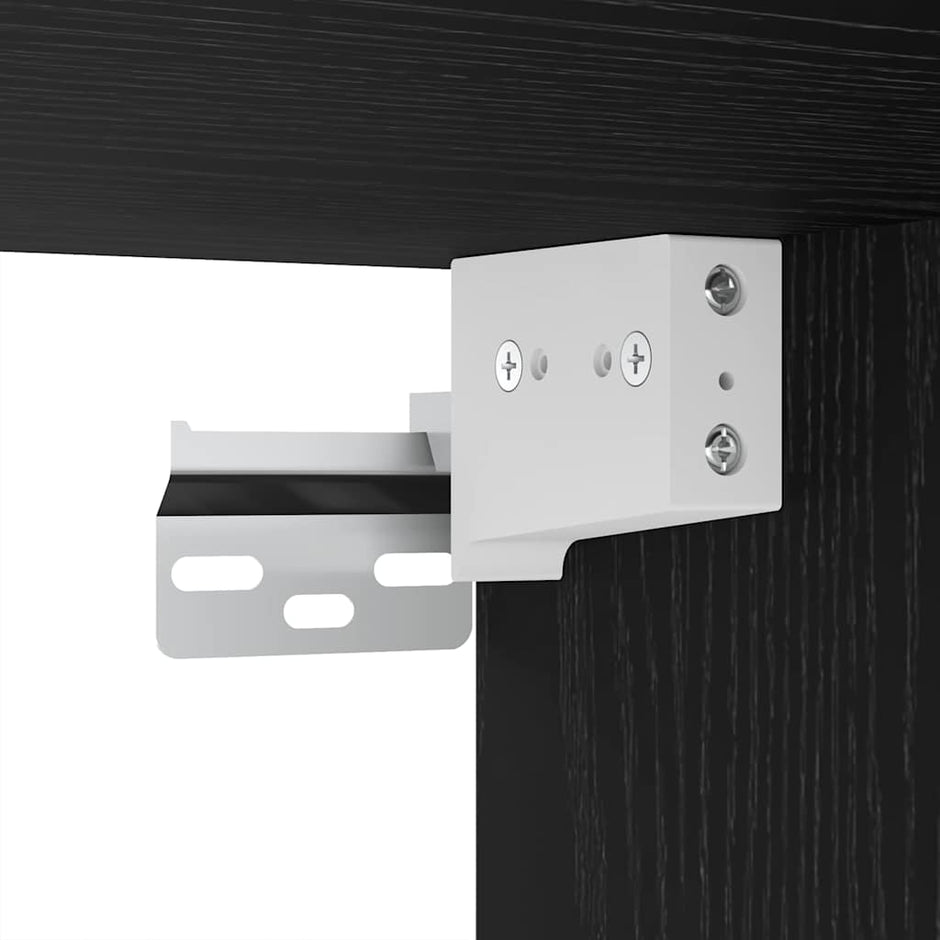 Tv-Meubelset 4 St Zwart Eiken Bewerkt Hout