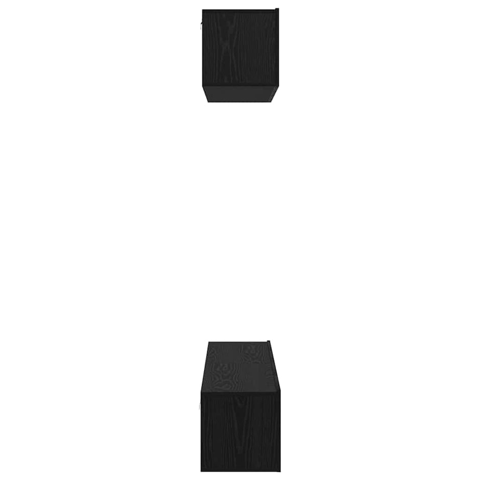Tv-Meubelset 4 St Zwart Eiken Bewerkt Hout