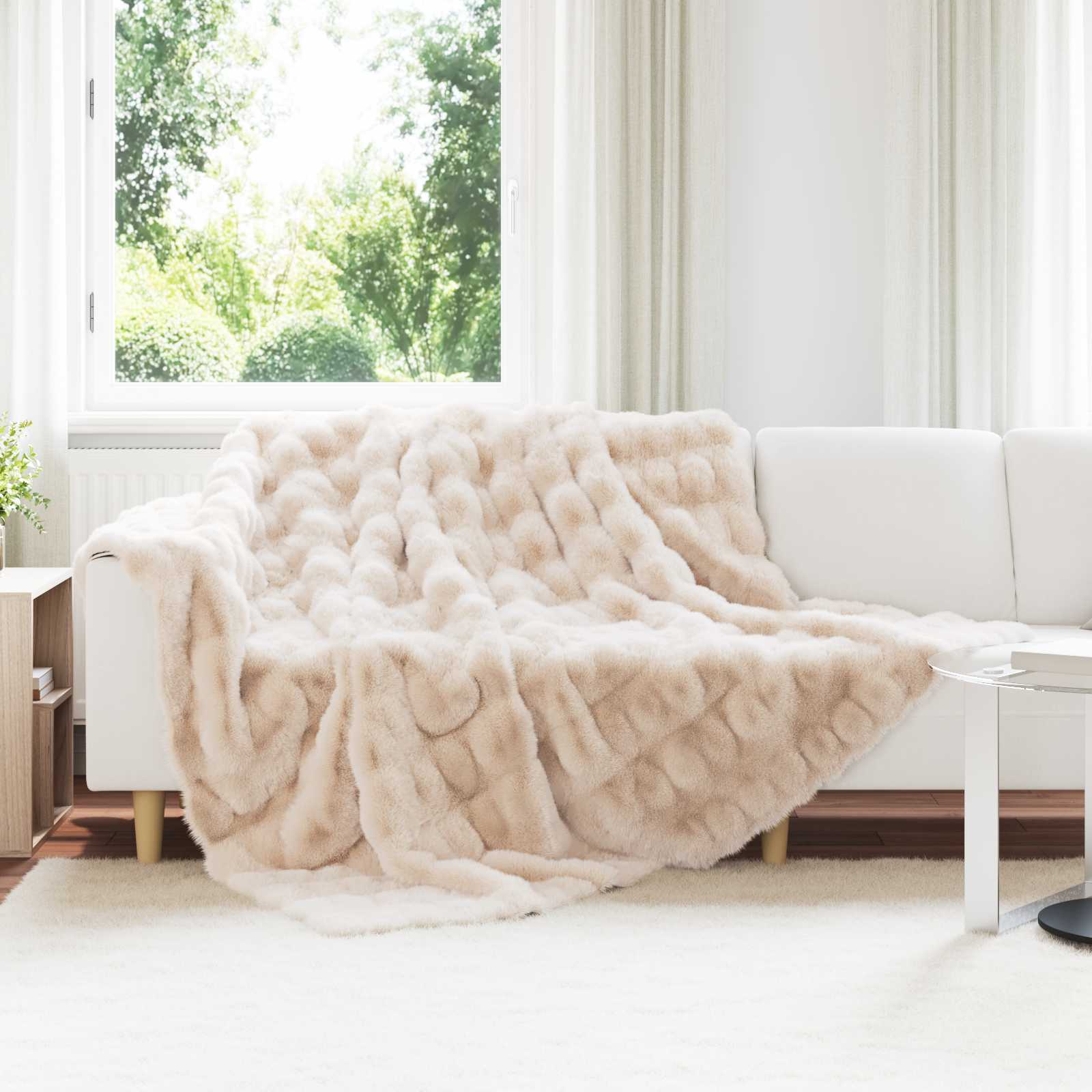 Antislip Deken Van Imitatie Konijnenbont Olite Polyester