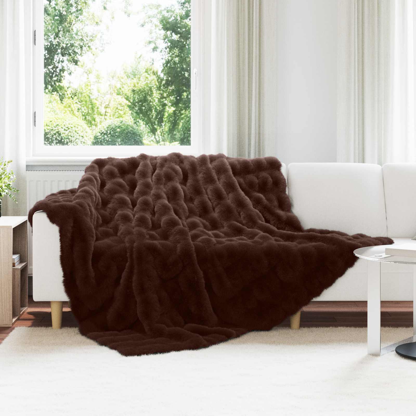 Antislip Deken Van Imitatie Konijnenbont Olite Polyester