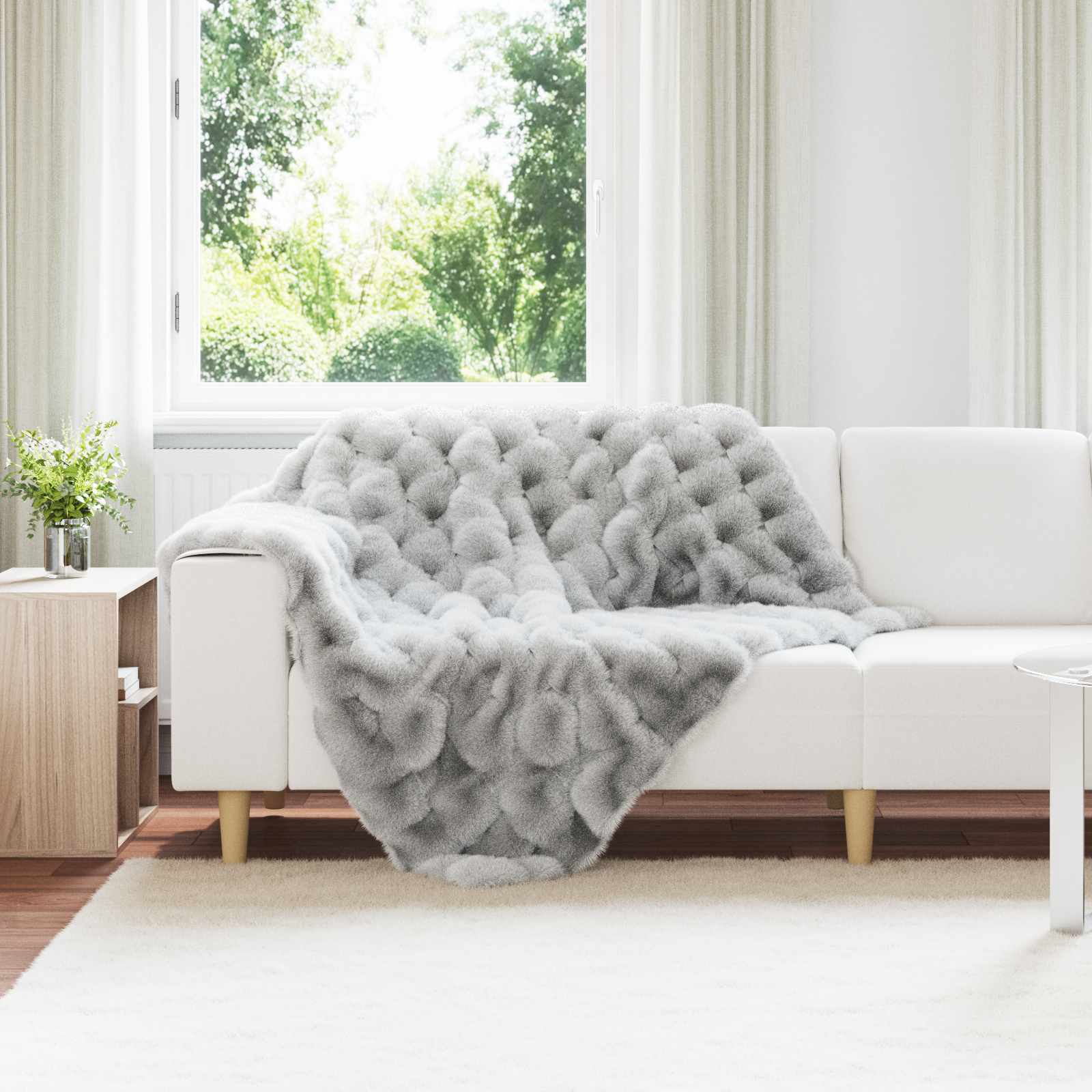 Antislip Deken Van Imitatie Konijnenbont Olite Polyester
