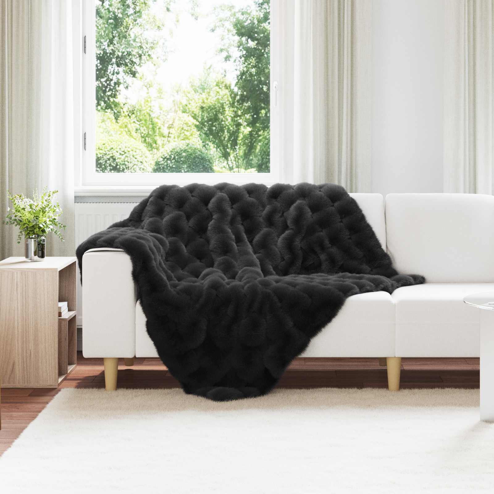 Antislip Deken Van Imitatie Konijnenbont Olite Polyester
