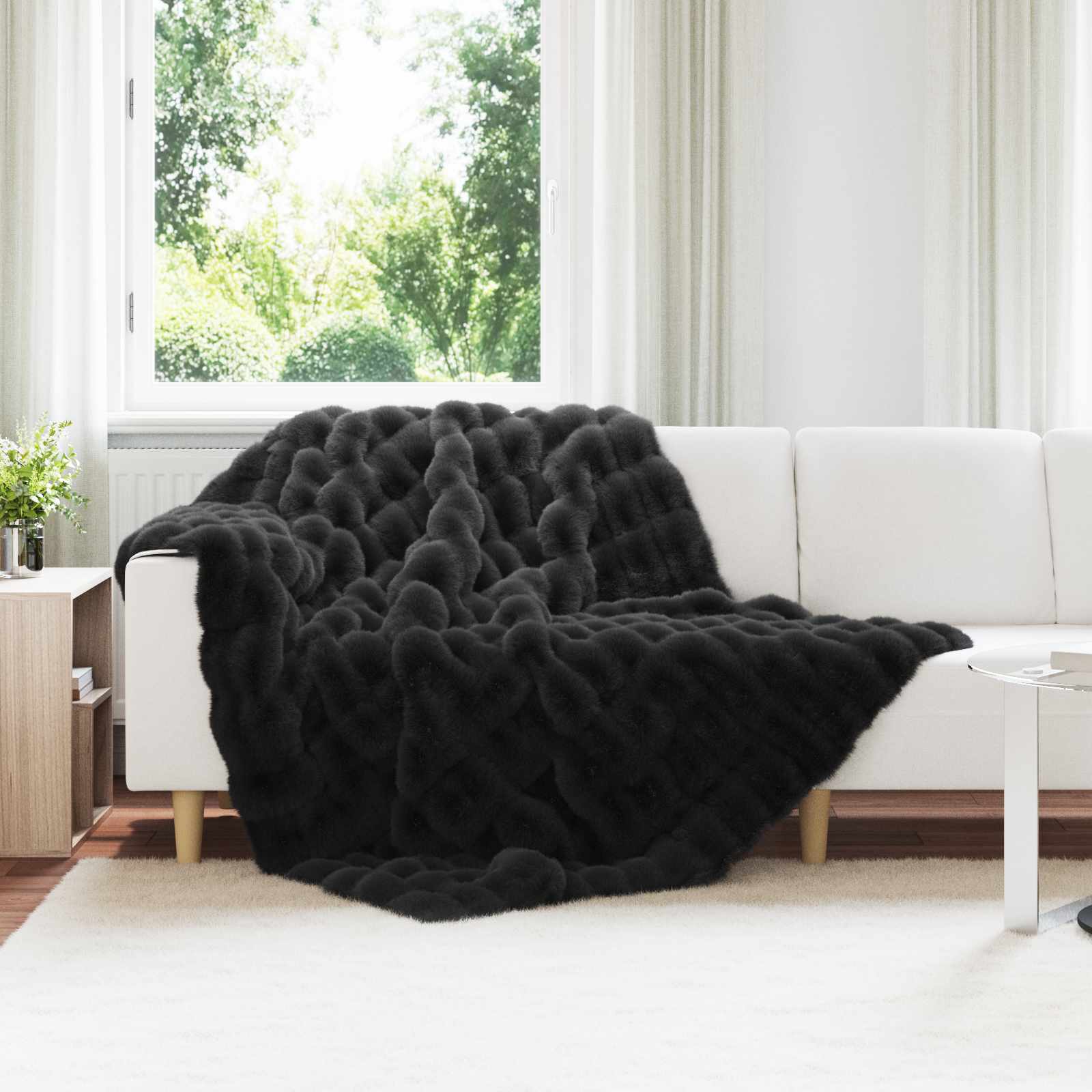 Antislip Deken Van Imitatie Konijnenbont Olite Polyester