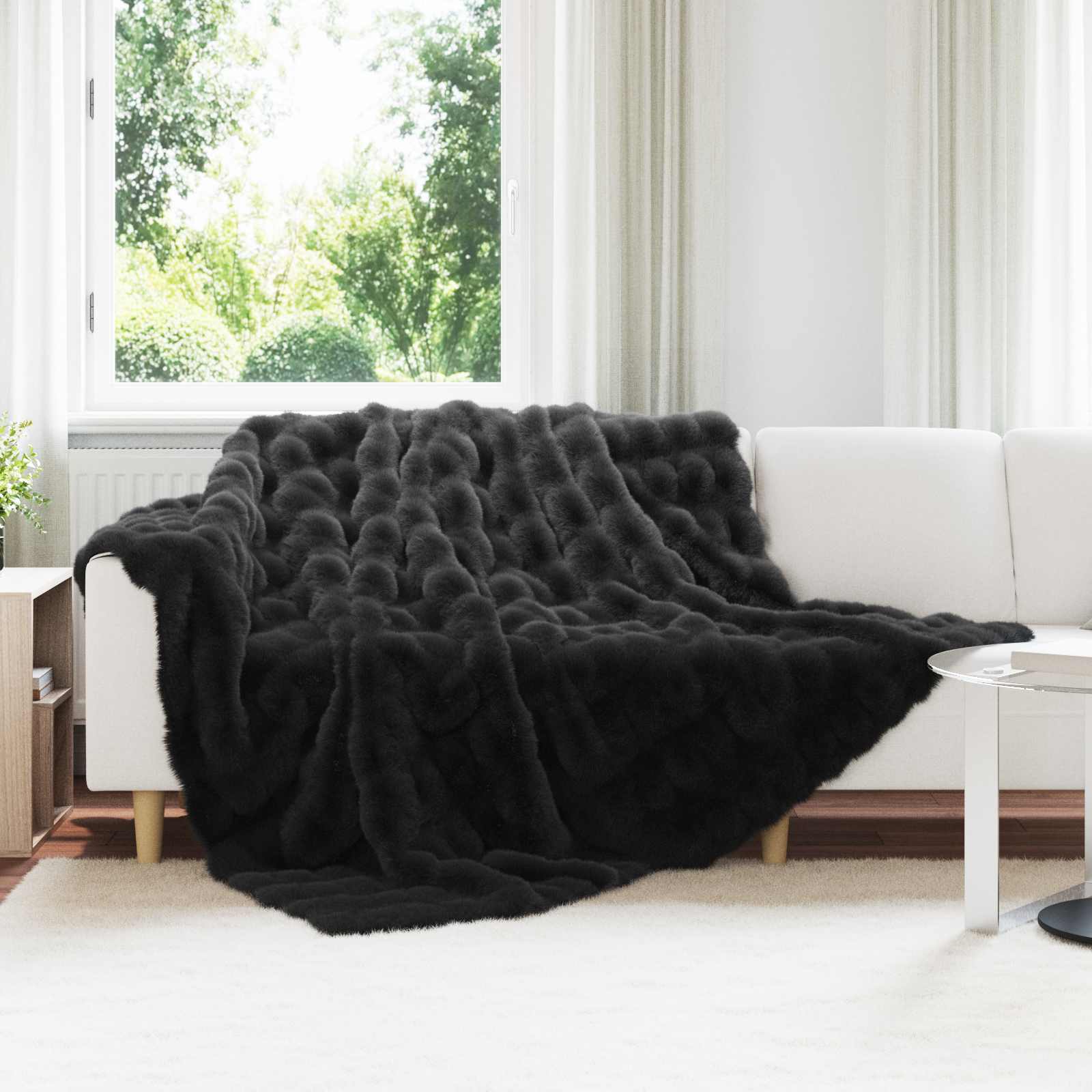 Antislip Deken Van Imitatie Konijnenbont Olite Polyester