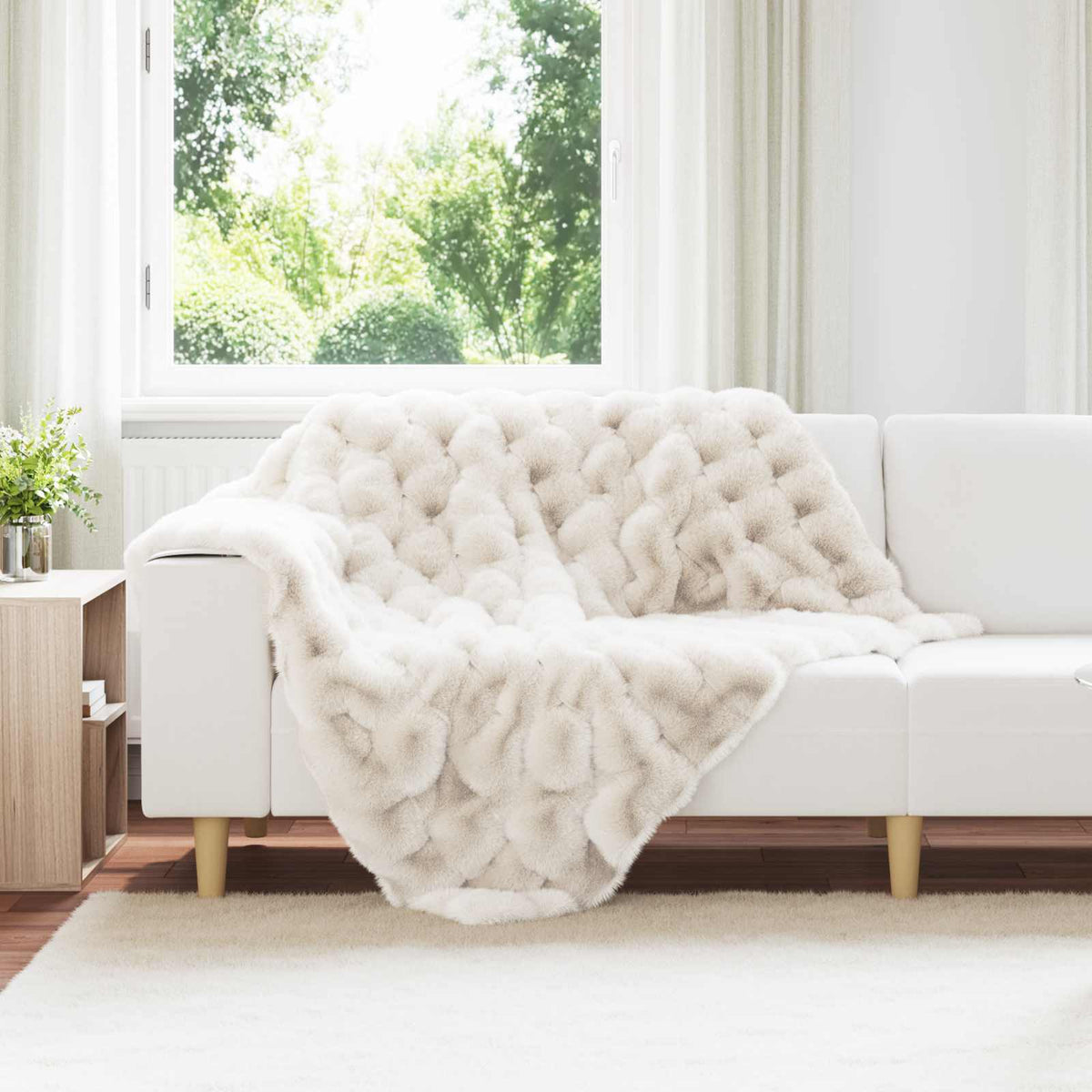 Antislip Deken Van Imitatie Konijnenbont Olite Polyester