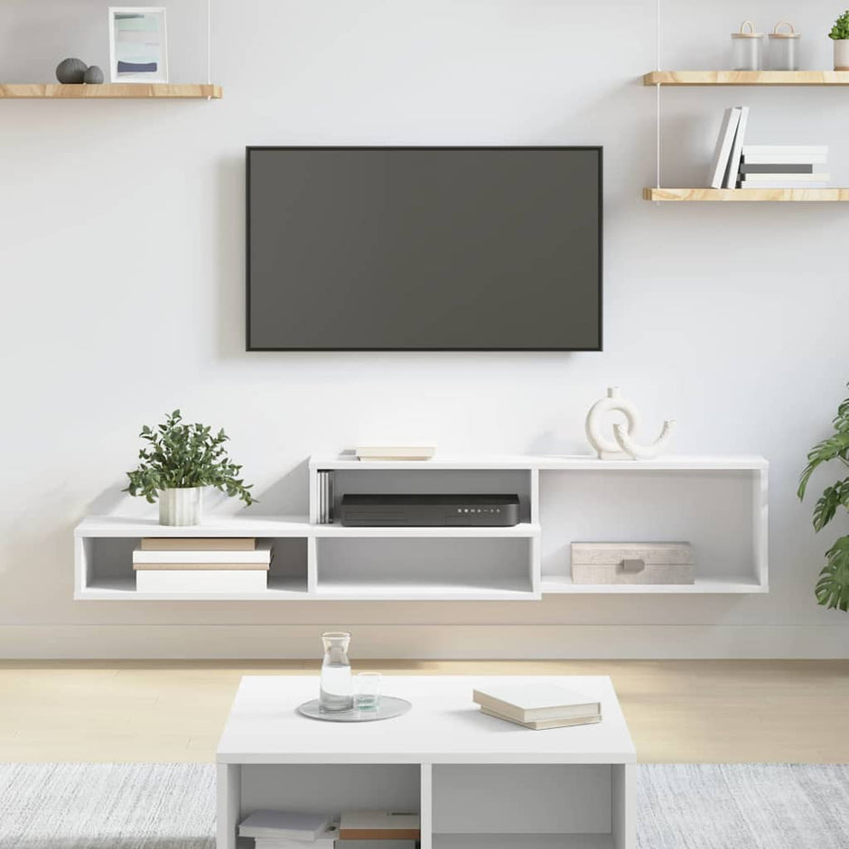 Wand Tv Stand 120 X 25 X 28,5 Cm Bewerkt Hout