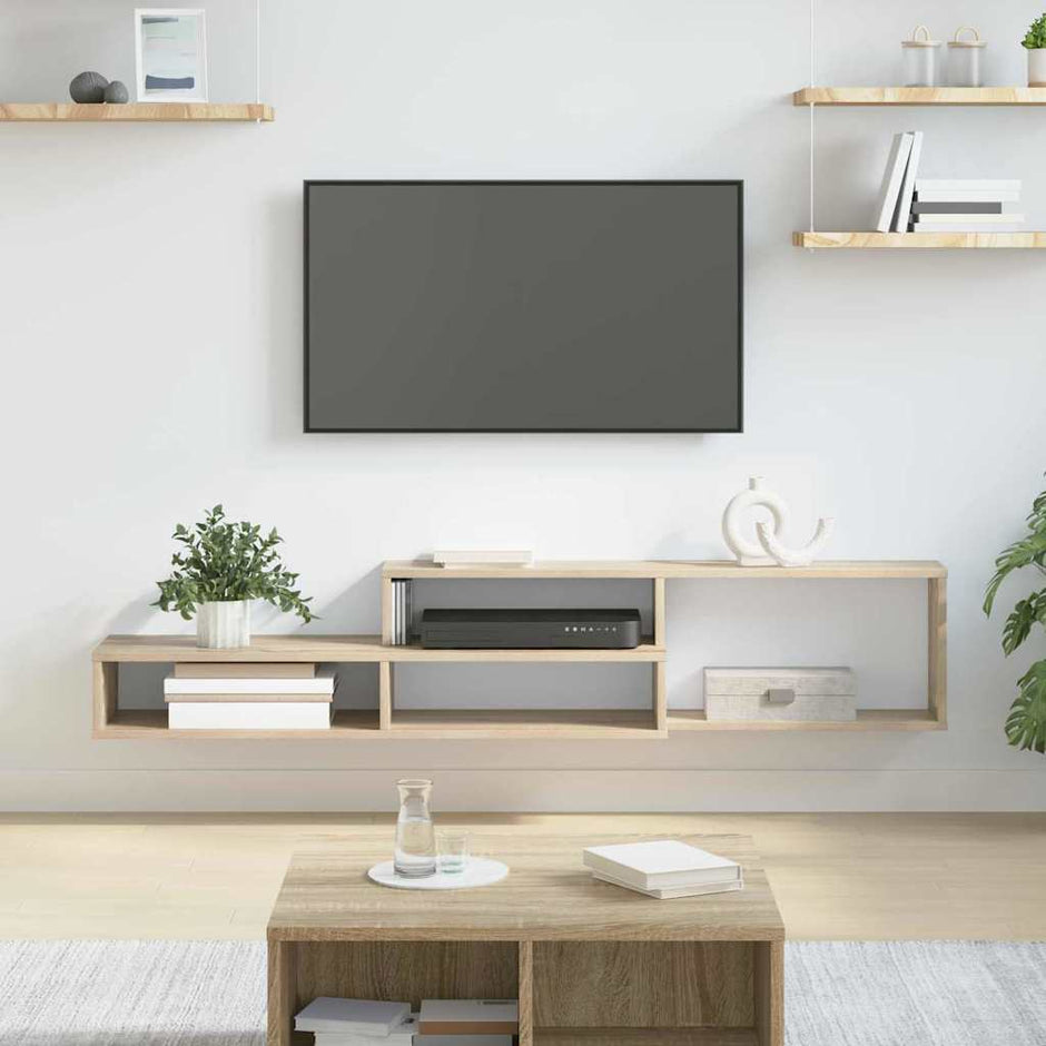 Wand Tv Stand 120 X 25 X 28,5 Cm Bewerkt Hout
