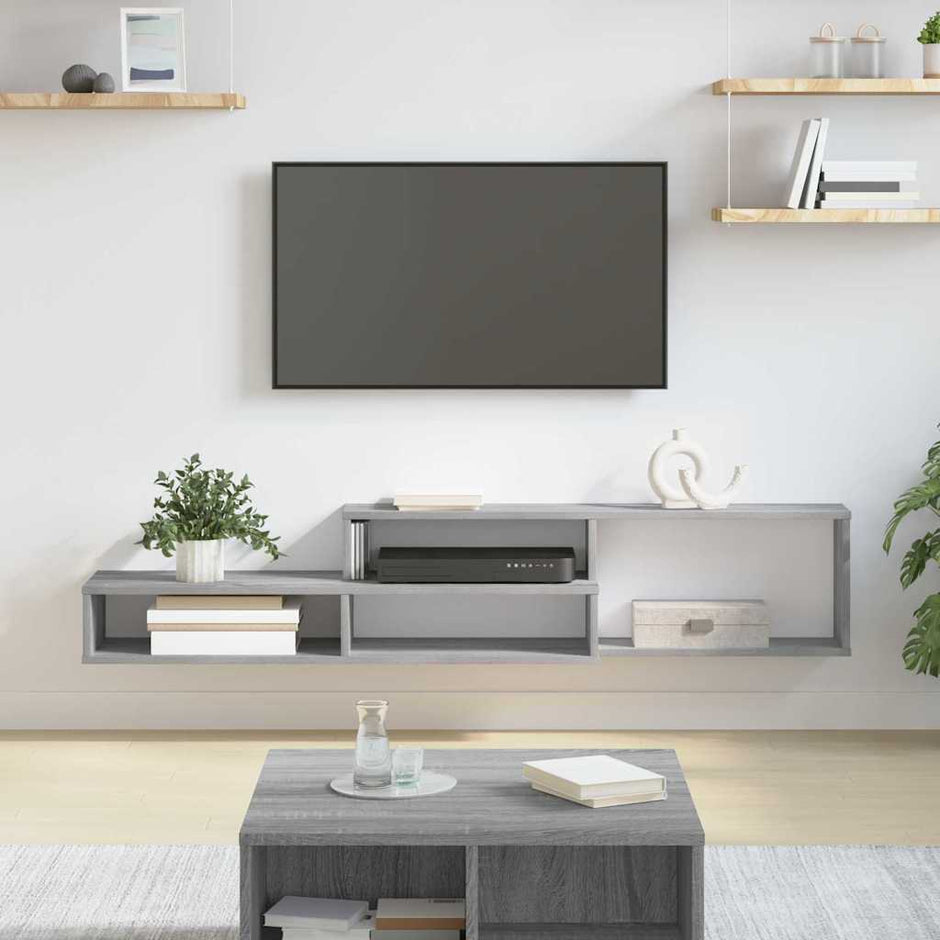 Wand Tv Stand 120 X 25 X 28,5 Cm Bewerkt Hout